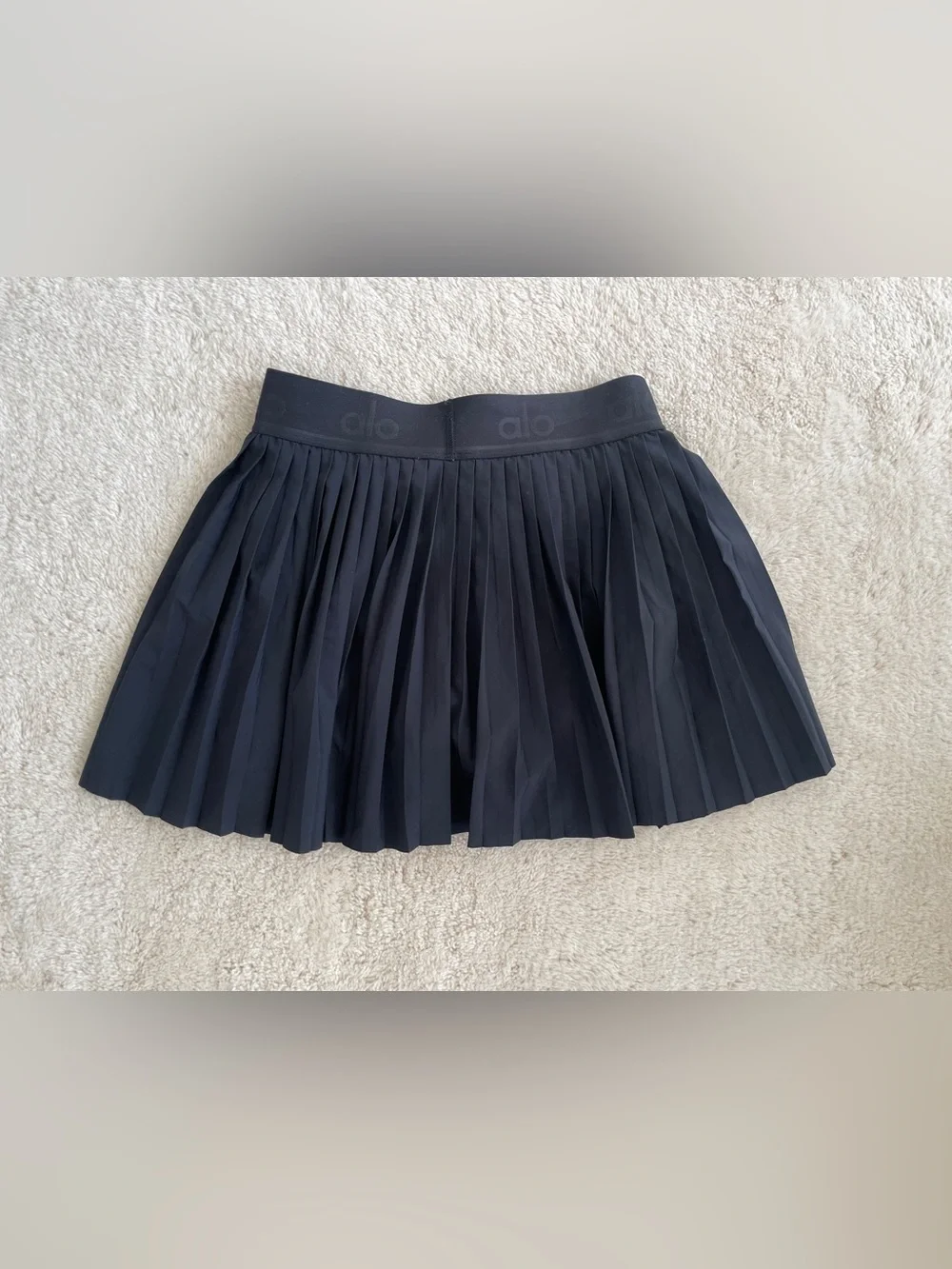 Alo Aces Black Pleated Athletic Skort Tennis Skirt